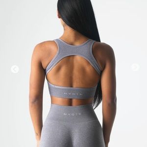 Grey eclipse sports bra